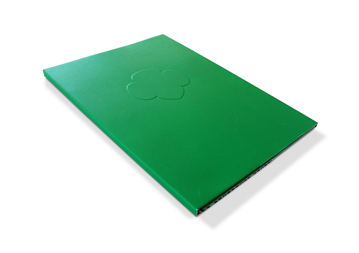 GIRL SCOUTS CASE STATEMENT<br><br>Girl Scouts set out to raise one billion dollars during its centennial celebration. It needed a case statement to match. Collaborating again with Chris Moore (brainsforrent.com), I designed a folder whose root concept was versatility. This was such a fun project to solve for production, and working with Evan Foschino (Caliper Media) made it easy.