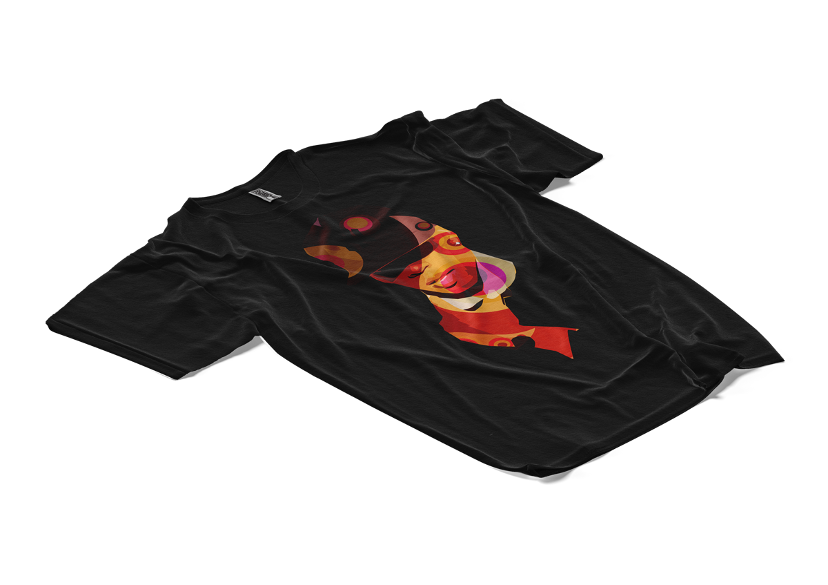 D'CHROME FOSTER<br><br>T-shirt designs featuring D'Chrome Foster, again combining photography by Theik Smith with illustrative overlays.