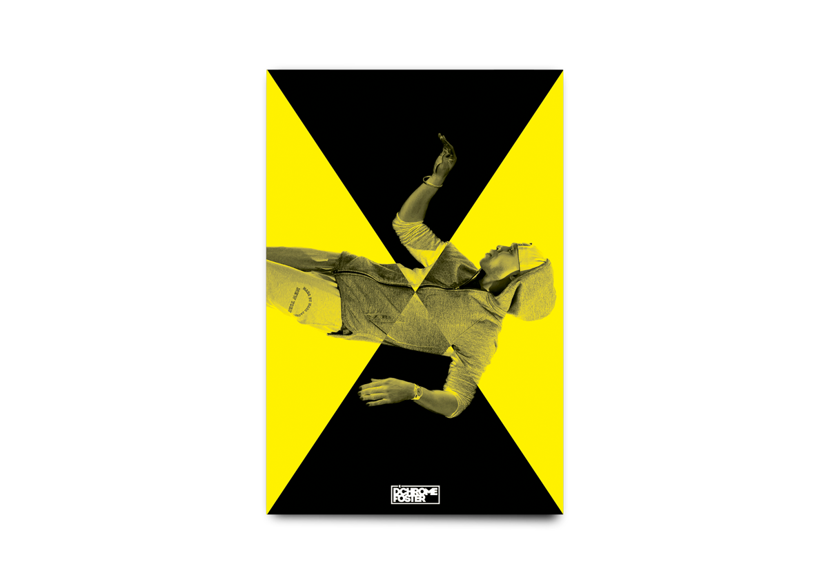 D'CHROME FOSTER<br><br>Poster design created to support event-specific postering. Photography by Theik Smith.