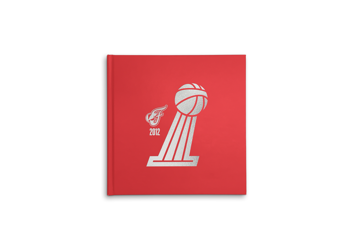 WNBA 2012 CHAMPS BOOK<br><br>The 2012 book (Indiana Fever), marked the first champs book where I designed the book editorially to be “autobiographical”, combing through thousands upon thousands of social media posts (players, coaches & staff) to compose a complete story that captured both the chronology of the season as well as the spirit of that team.