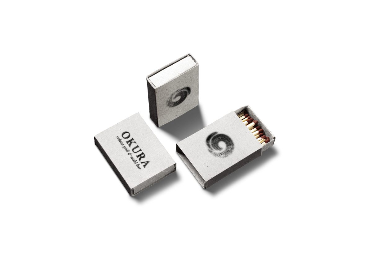 Okura Robata Grill & Sushi Bar<br>Graphic Identity Design; Collateral Design