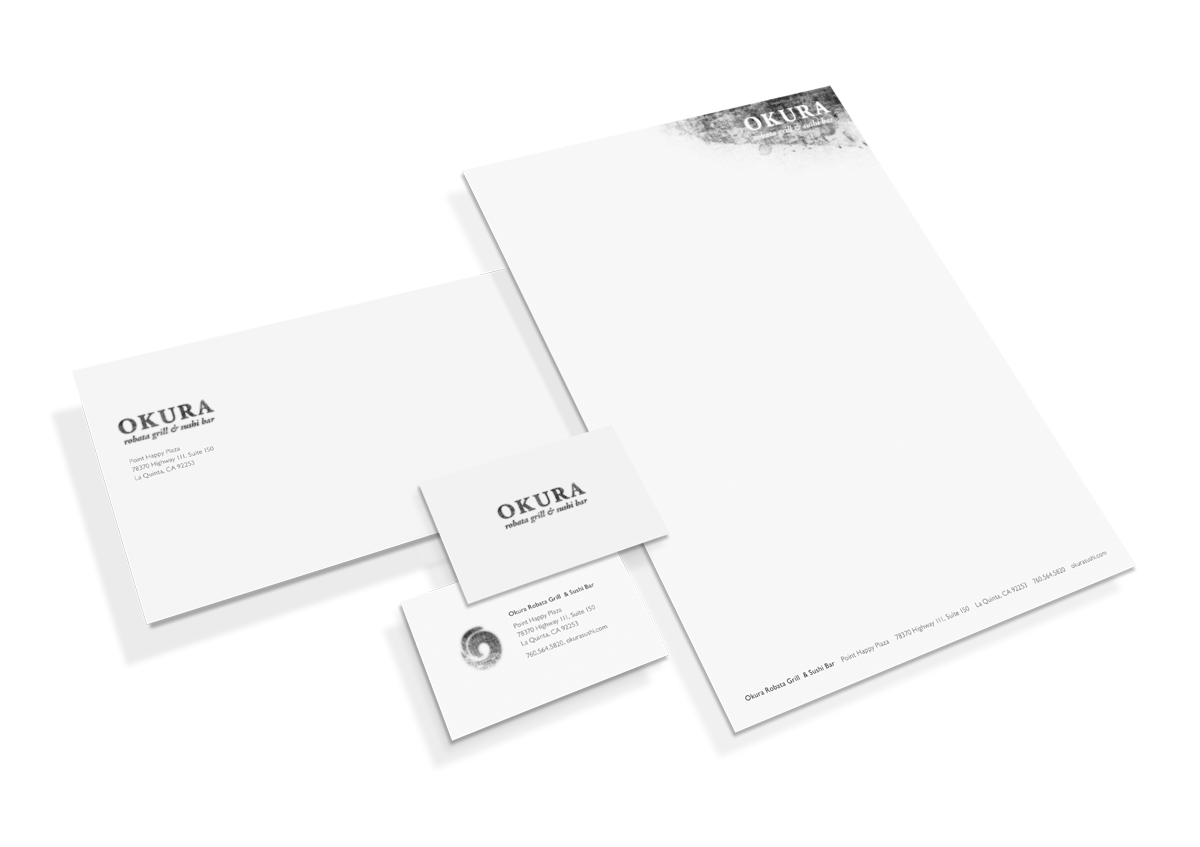 Okura Robata Grill & Sushi Bar<br>Graphic Identity Design; Collateral Design